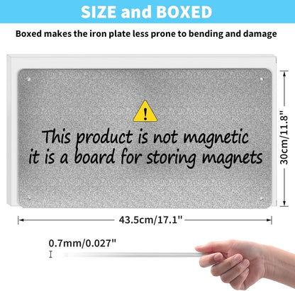 17.7" x 11.8" 2 Pack Metal Magnetic Board - Magnet Bulletin Board to Display Magnetic Letters Numbers Animal, Poetry, Spice Jars, Notes, Photos, Suitable for Wall, Refrigerator, Cubicle, Cabinet
