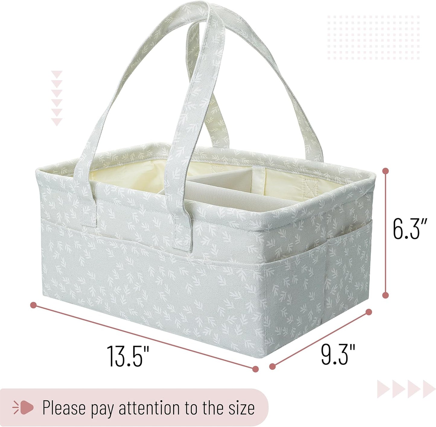 Mr. Pen- Baby Diaper Caddy Organizer, Gray, Medium, Nursery Storage Bin and Car Organizer for Diapers and Baby Wipes
