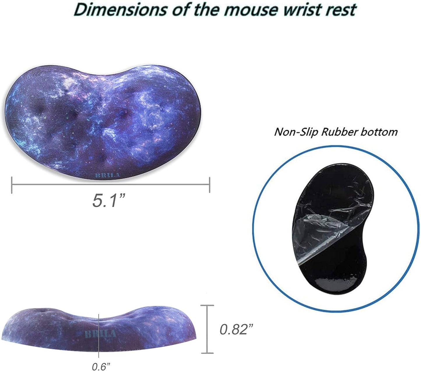 BRILA Memory Foam Mouse & Keyboard Wrist Rest Support Pad Cushion Set for Computer, Laptop, Office Work, PC Gaming - Massage Holes Design - Easy Typing Wrist Pain Relief (Nebula)