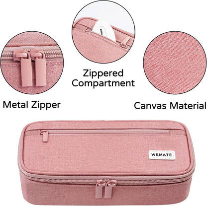WEMATE Pencil Case, Large Storage Organizer, Makeup Bag, Teacher Must - have, Big Pencil Pouch, Marker Case for College