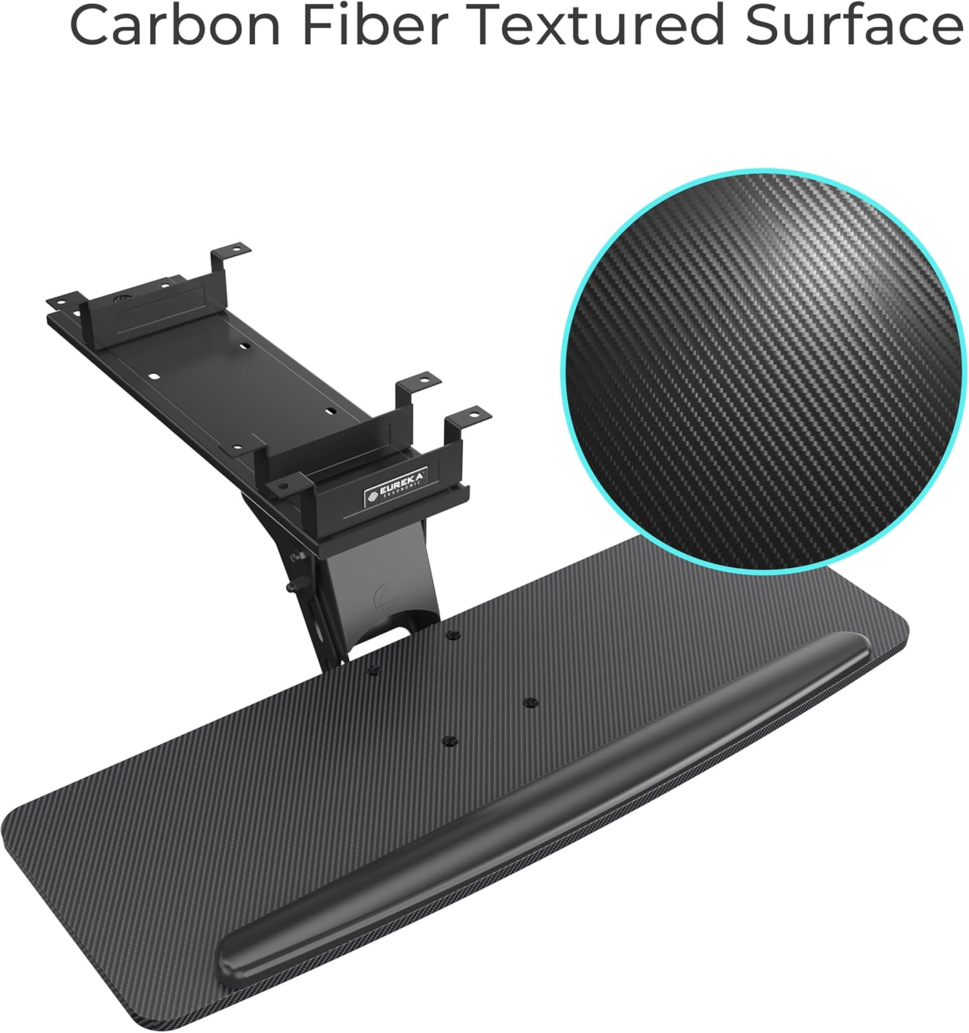 EUREKA ERGONOMIC Height Adjustable Mouse & Keyboard Tray Under Desk, 28x10'' Large Slide Out Swivel Tilt Computer Keyboard Drawer with Pad for Gaming Home Office, Dual Mount