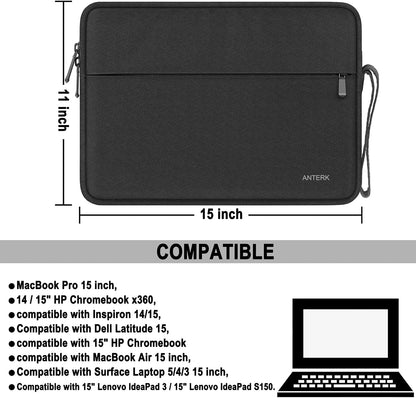 Laptop Sleeve 14 Inch, Water Resistant Traveling Computer Cover with Handle, Shockproof Protective Carrying Laptop Case Compatible for 14 Inch MacBook Air/Pro, HP, Dell, Asus, Lenovo, Black
