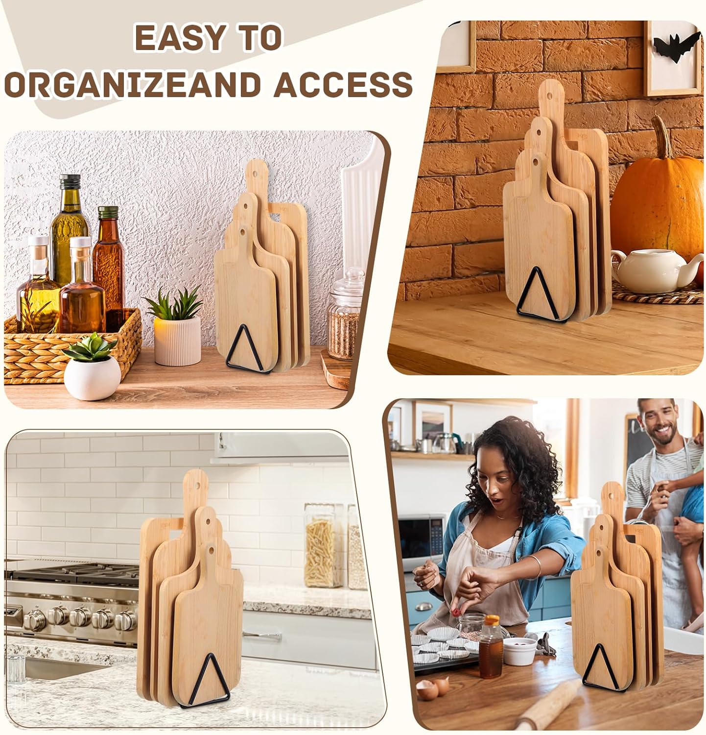 Suclain Cutting Board Organizer, Triangle Cutting Board Rack Black Metal Chopping Sheet Holder, Pots Pan Lids Cookie Sheet Organizer for Cabinet Countertop Shelf, 3.94 x 3.94 x 3.54 in
