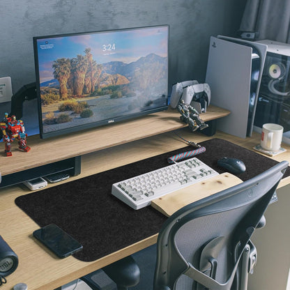 Large Felt Desk Protective Pad, 100X40cm/40''X16''Non-Slip Felt Desk Mat Extended Gaming Mouse Pad Large Desk Pad Protector for Keyboard, Computer, Mouse, Laptop (Dark Grey)