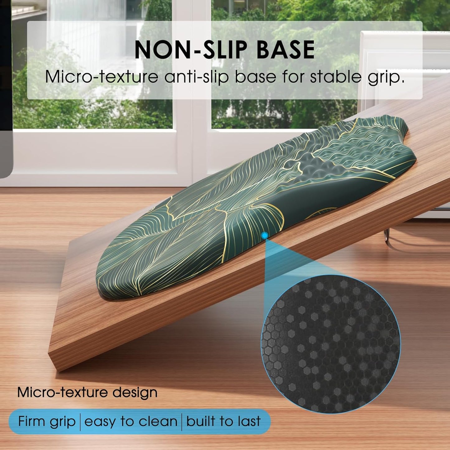 MROCO Ergonomic Mouse Pad with Wrist Support, Memory Foam Wrist Rest Mouse Pad, Non-Slip Base, Smooth Surface for Office & Home, Black