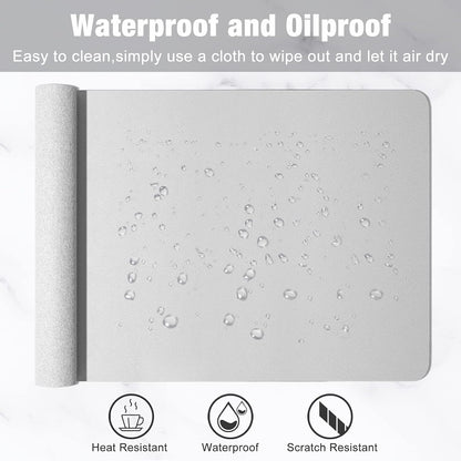 Hsurbtra Desk Pad, 23.6" x 13.8" PU Leather Desk Mat, M Extended Mouse Pad, Waterproof Desktop Blotter Protector, Non-Slip Ultra Thin Small Laptop Keyboard Writing Mat for Office Home, Pink