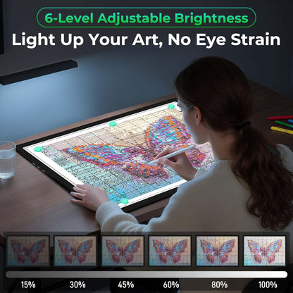 Rechargeable A4 Light Box for Tracing,Bawaslom LED Light Pad with Adjustable Stand and Strong Magnets,Ultra-Thin & Bright Tracing Board for Diamond Art,Sketching,Vinyl Weeding,Architectural Design