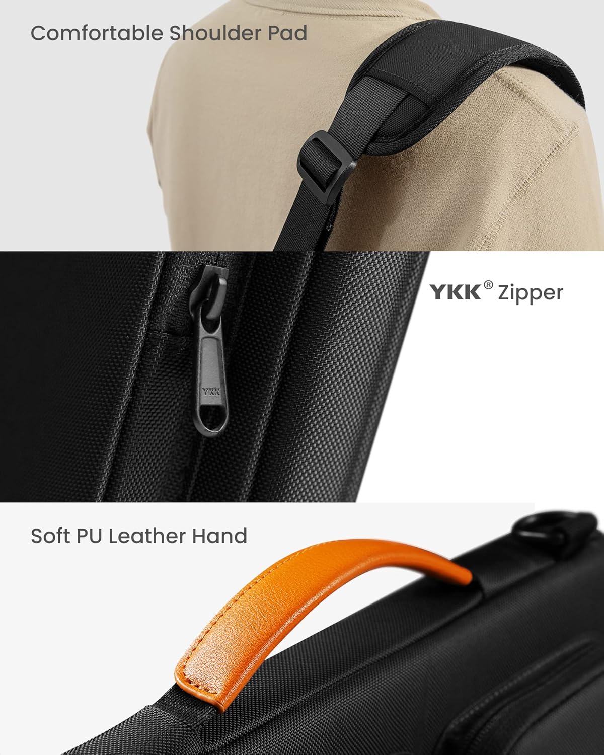 tomtoc 360 Protective Laptop Shoulder Bag for 16-inch MacBook Pro M5/M4/M3/M2/M1 Pro/Max 2026-2019, Water-resistant Sleeve for Dell XPS 15 Surface Book 3 The New Razer Blade 16