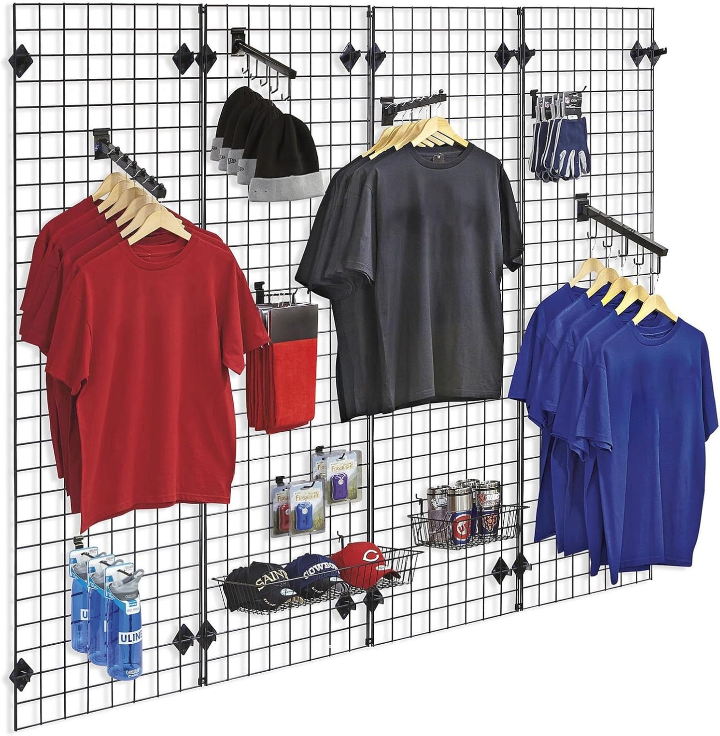 Grid Wall Commercial Grade Gridwall Panels – Heavy Duty Grid Panel for Any Retail Display Wall Grid 2' Width x 6' Height, White (Pack of 3)