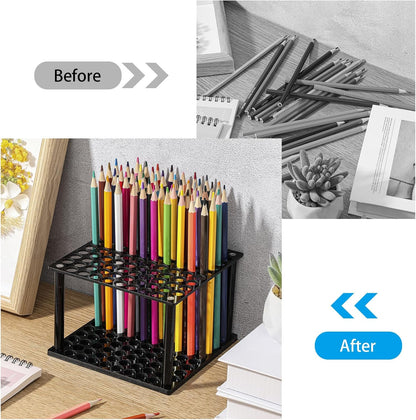 Outus 96 Holes Pencil Brush Holder Acrylic Paintbrush Holders Desk Organizer Stand Holder for Pencil Pen Paint Brushes Modeling Tool Office Art Supplies(Clear)
