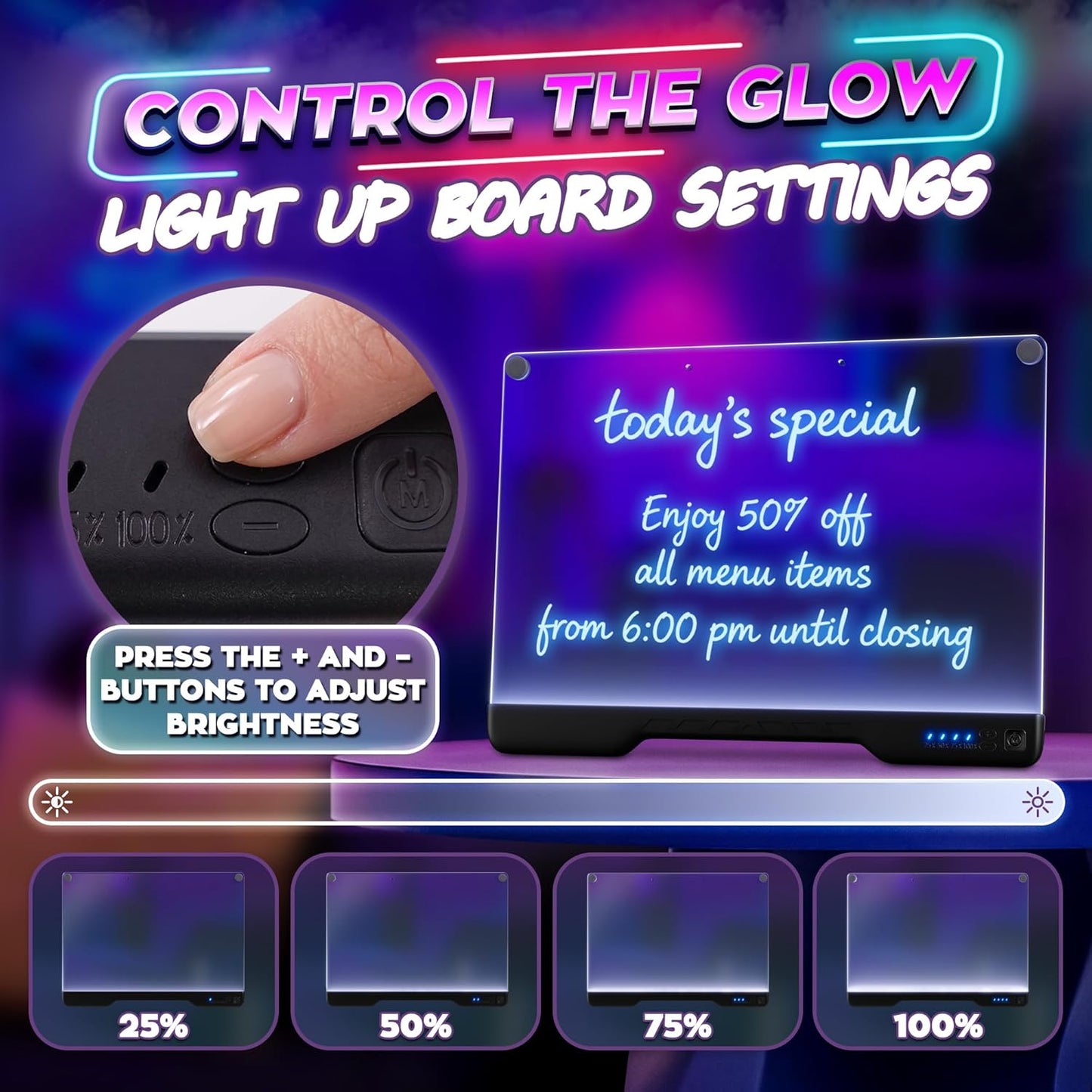 Upgraded 16” LED Drawing Board – Rechargeable, 7 Colors, 10 Light Modes, Adjustable Brightness – Acrylic Light Board for Tracing with Stand, Markers and Full Kit – Birthday Gift Set (Black)