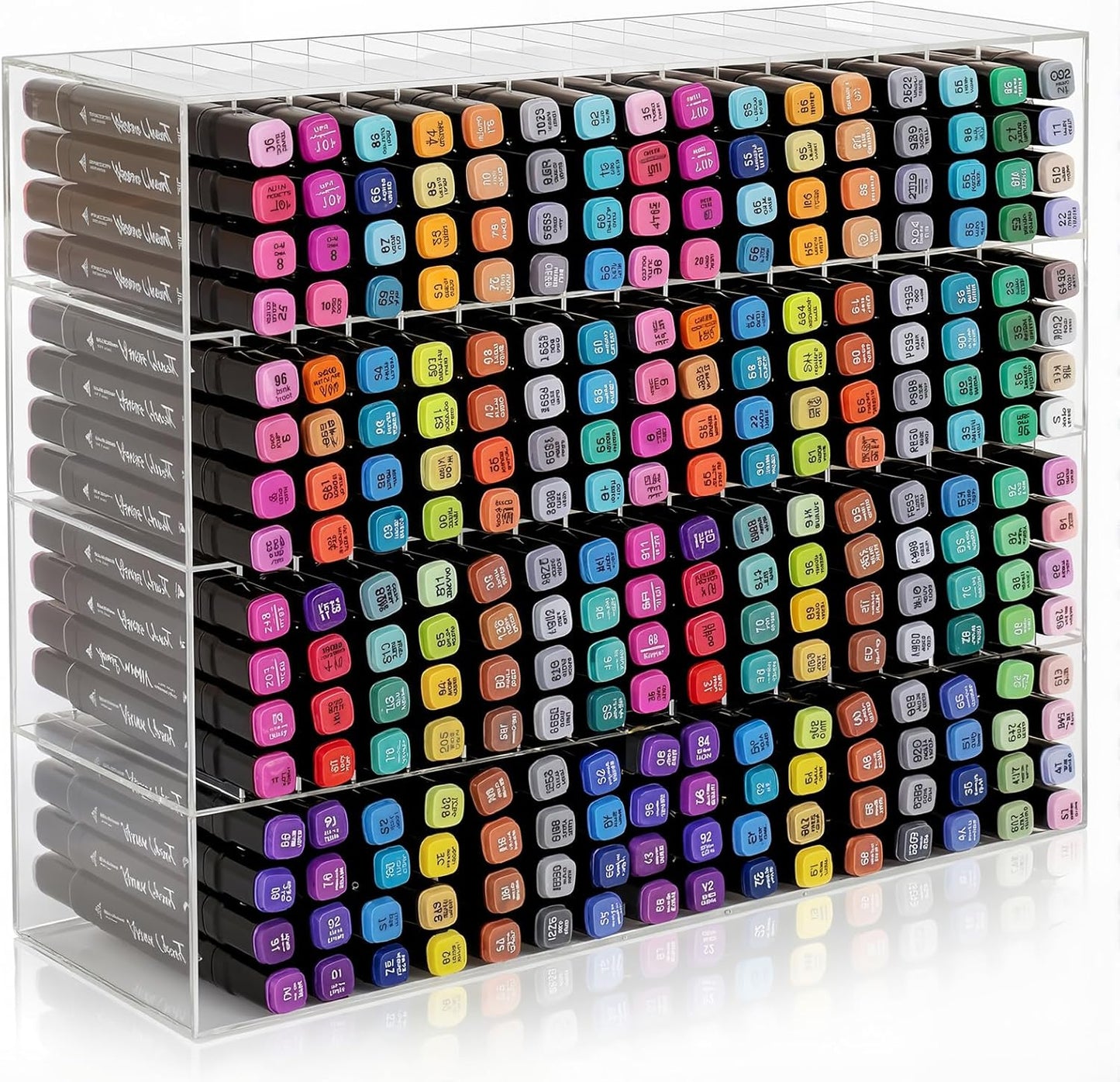 Colingmill Acrylic Marker Organizer for 480 Markers, Extra Large Art Marker Storage Rack for Desk, Durable Pencil Holder Desk Storage for Artists Teachers Students Office Birthday Gifts(Large)