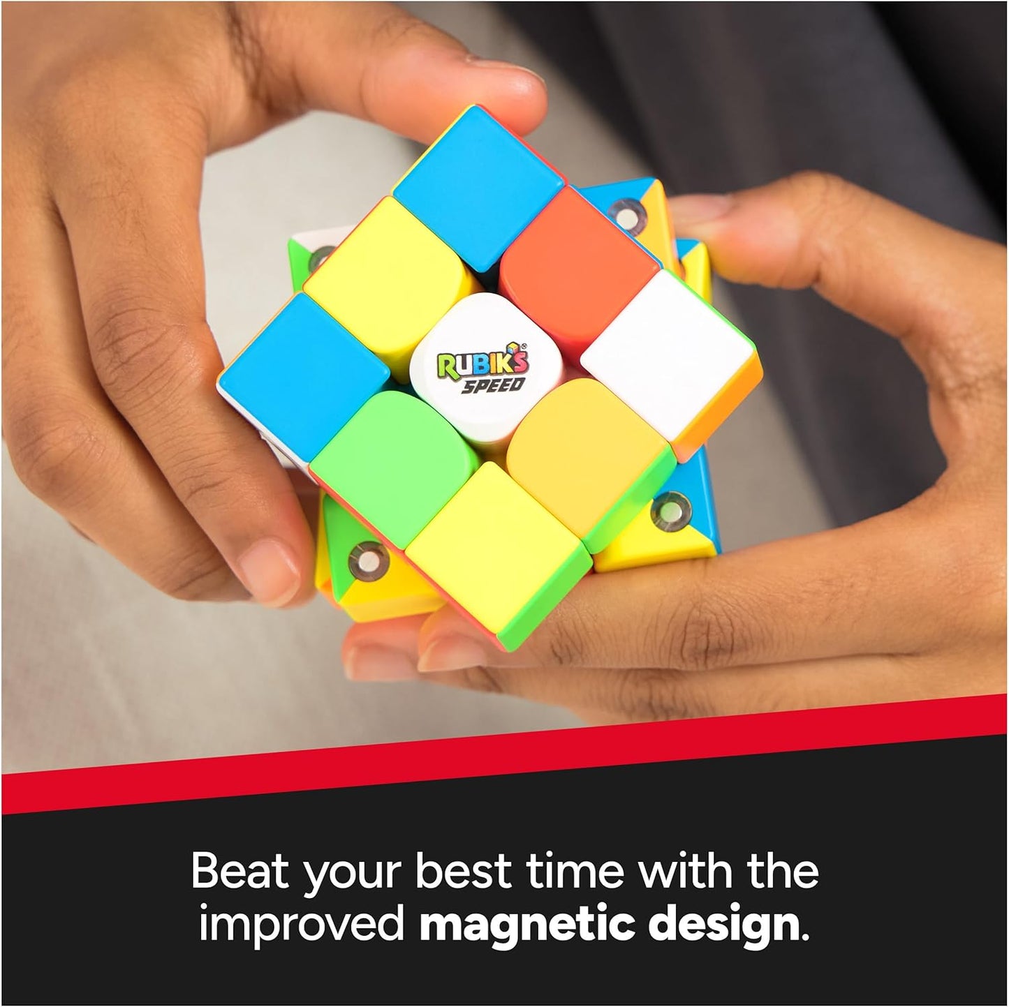 Rubik’s Cube, Timer Stand, Clear Display Device for WCA Speedcubers, Track Your Time to Solve Brain Teaser Puzzle for Adults, Problem-Solving Brain Teaser Fidget Toy for Kids, Ages 8 & Up