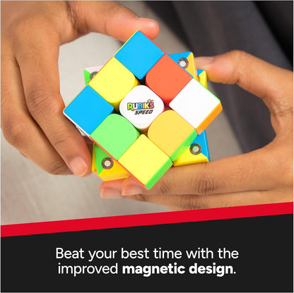 Rubik’s Cube, Timer Stand, Clear Display Device for WCA Speedcubers, Track Your Time to Solve Brain Teaser Puzzle for Adults, Problem-Solving Brain Teaser Fidget Toy for Kids, Ages 8 & Up
