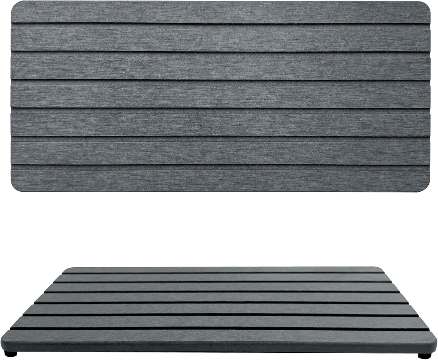 NiuYichee 2 PCS Water Absorbent diatomite Coasters, 8.3" x 4" Water Absorbing Stone Tray for Sink, Stone Drying mat for Kitchen Counter, Stone soap Tray Used for Hand Soaps & toiletries & Plants