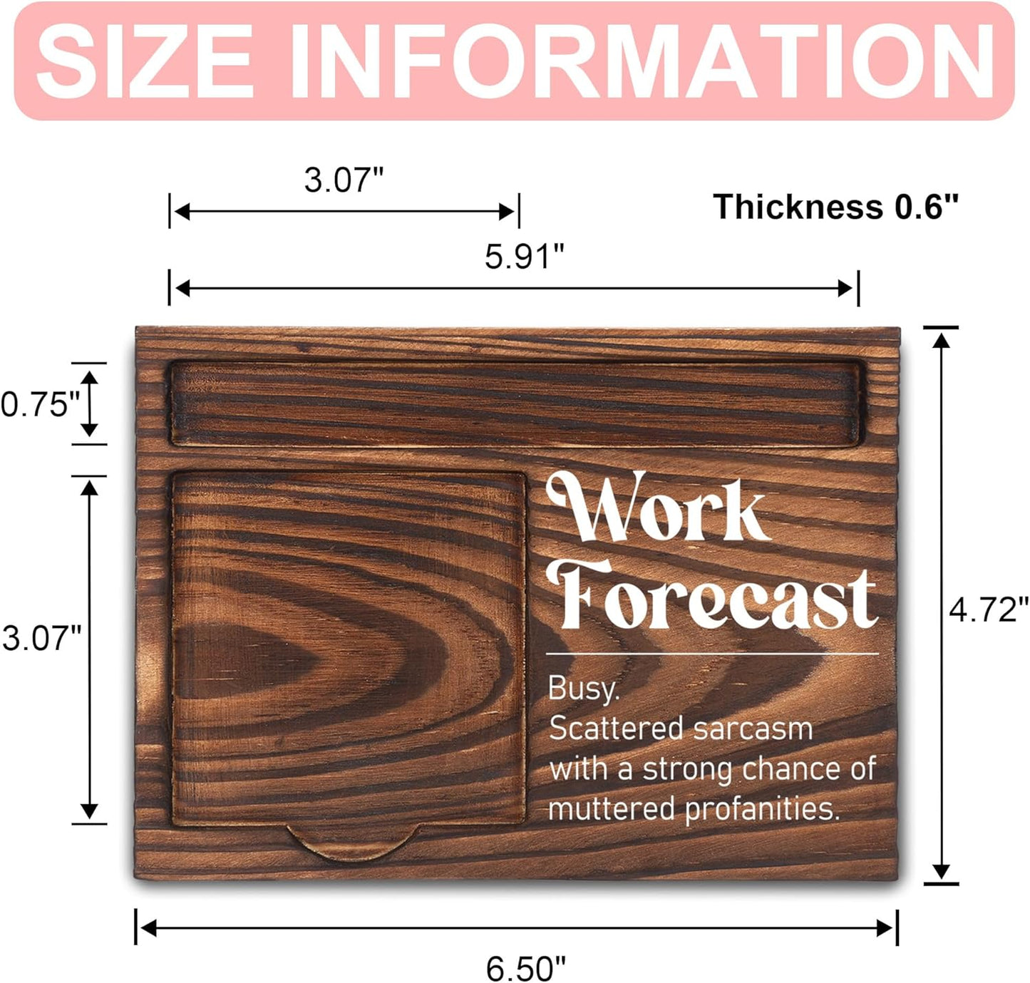 Inspirational Motivational Gifts, Encourage Gifts, Recovery Gifts, Little Reminders Sticky Note Holder, Post-it Note Dispenser for Desk, Wooden Post-it Note & Pen Holder 6.5" x 4.7" - FTA121
