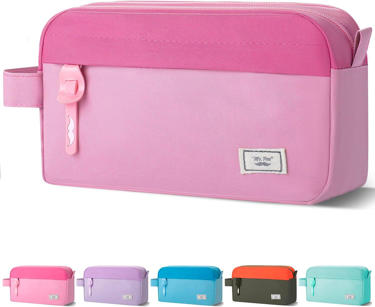 Mr. Pen- High Capacity Pencil Case, Large Pencil Pouch with 3 Compartments and 2 Pockets, Large Pencil Bag with Smooth Zipper, Cute Pencil Case Pouch Organizer, School Supplies for Teens