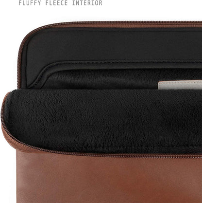 Comfyable Slim Protective Laptop Sleeve Compatible with 13/14 Inch MacBook Air & MacBook Pro M5/M4/M3/M2 Pro/Max 2026, Mac Travel Case, Laptop Pouch, Slim PU Leather Cover, Brown
