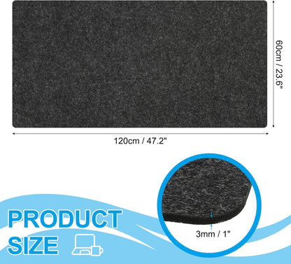 PATIKIL 47.2" x 23.6" Large Felt Desk Pad Protector, Non-Slip Desk Mat Full Table Mouse Pad Keyboard Mats for Laptop Computer Writing Desk Table Gaming Home, Dark Gray