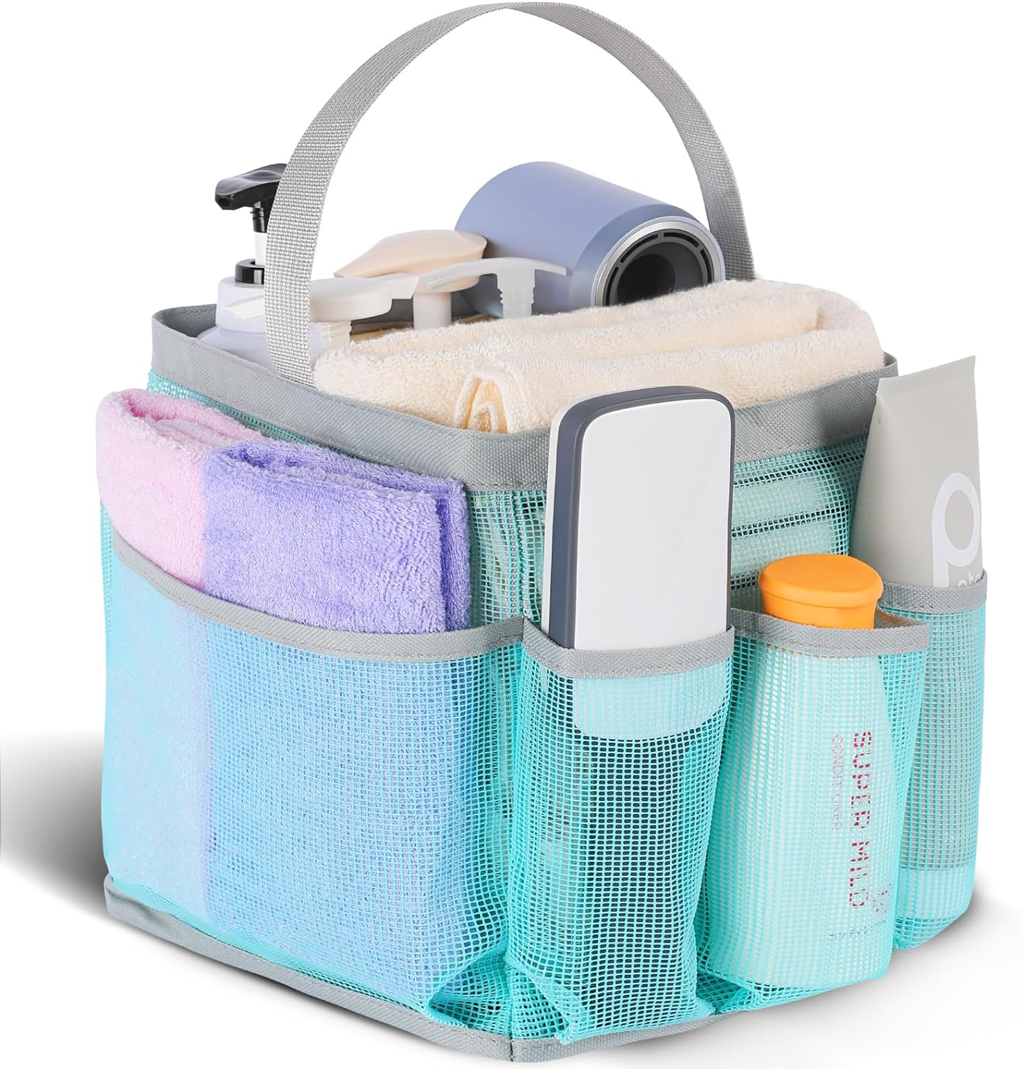EUDELE Mesh Shower Caddy Portable for College Dorm Room Essentials, Shower Caddy Dorm with 8-Pocket Large Capacity for Beach, Swimming, Gym, Travel essentials