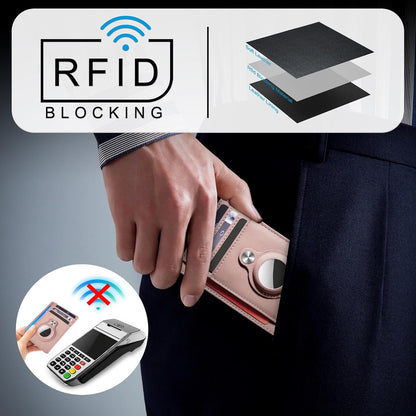 Slim Minimalist Front Pocket Air Tag Wallet, RFID Blocking Card Holder Wallet with Airtag Holder