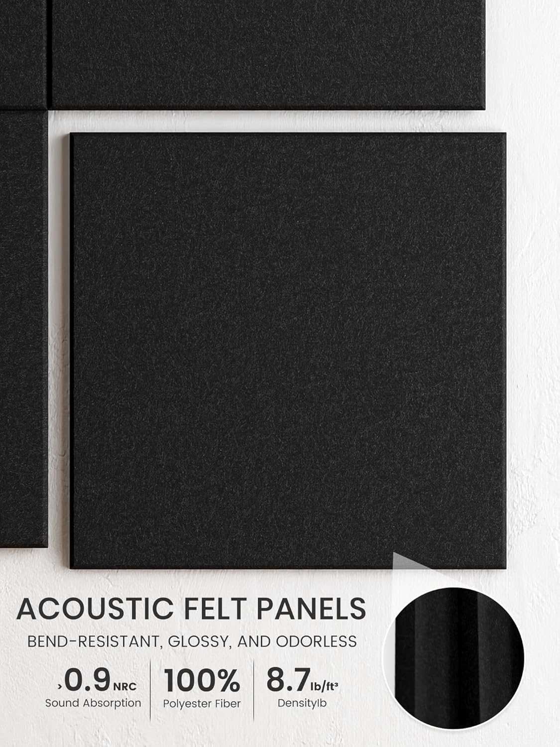 Bumusty Large Cork Board Alternative-48 x 36" Felt Bulletin Board Tiles, with 30 Pushpins, 70 Adhesive Tabs, Bold-Stripe 12-Pack, Cork Boards for Office Push Pin Board Felt Board-Carbon Blue