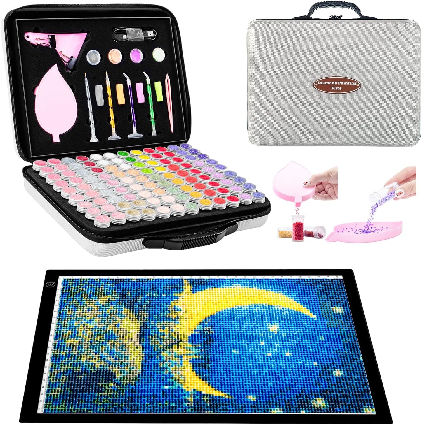 LitEnergy A3 Copy Light Board Tracing Box, Ultra-Thin Adjustable Drawing Tablet USB Power Artcraft LED Tracer Pad for Diamond Art Painting Accessories, Streaming, Sketching, Animation, Stenciling