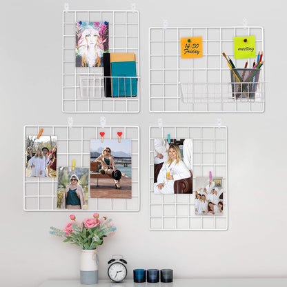ODOXIA 2 Pack Wire Wall Grid Panel | Photos & Pictures Display Grid Wall Panels | Black, Magnetic & Metal Grid | Photo Grid Wire Board | Hanging Home, Office & Kitchen Decor
