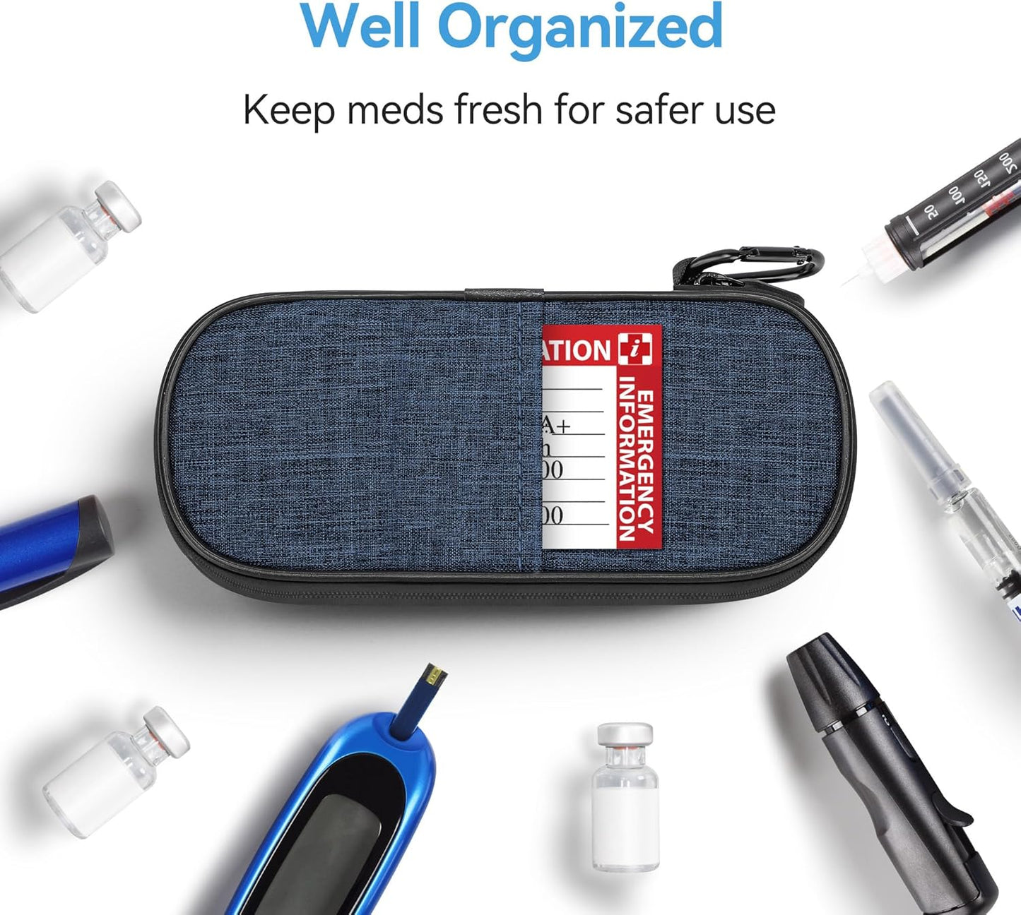 Gelozid Insulin Pen Cooler Travel Case Diabetic Medication Insulated Cool Organizer with 2 Reusable Ice Packs for Insulin Pen and Other Diabetic Supplies, for the Daily Life and Trip(Black)