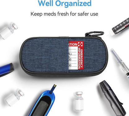 Gelozid Insulin Pen Cooler Travel Case Diabetic Medication Insulated Cool Organizer with 2 Reusable Ice Packs for Insulin Pen and Other Diabetic Supplies, for the Daily Life and Trip(Black)