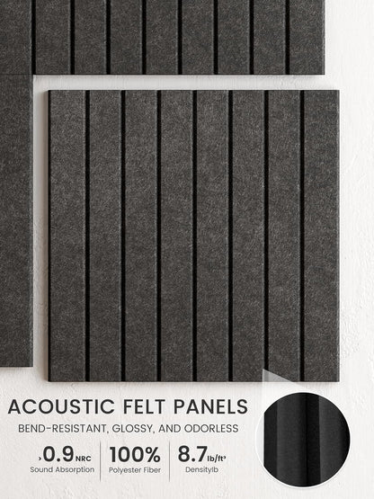 Bumusty Large Cork Board Alternative-48 x 36" Felt Bulletin Board Tiles, with 30 Pushpins, 70 Adhesive Tabs, Fine-Stripe 12-Pack, Cork Boards for Office Push Pin Board Felt Board-Oatmeal