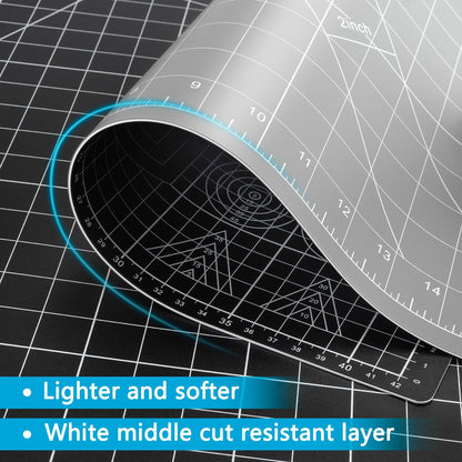 ArtAt Self Healing Cutting Mat: 24 x 36 inch Green Large 5-Ply Double-Sided Durable Non-Slip PVC Cutting Mat for Sewing Quilting Scrapbooking Art & Crafts projects…