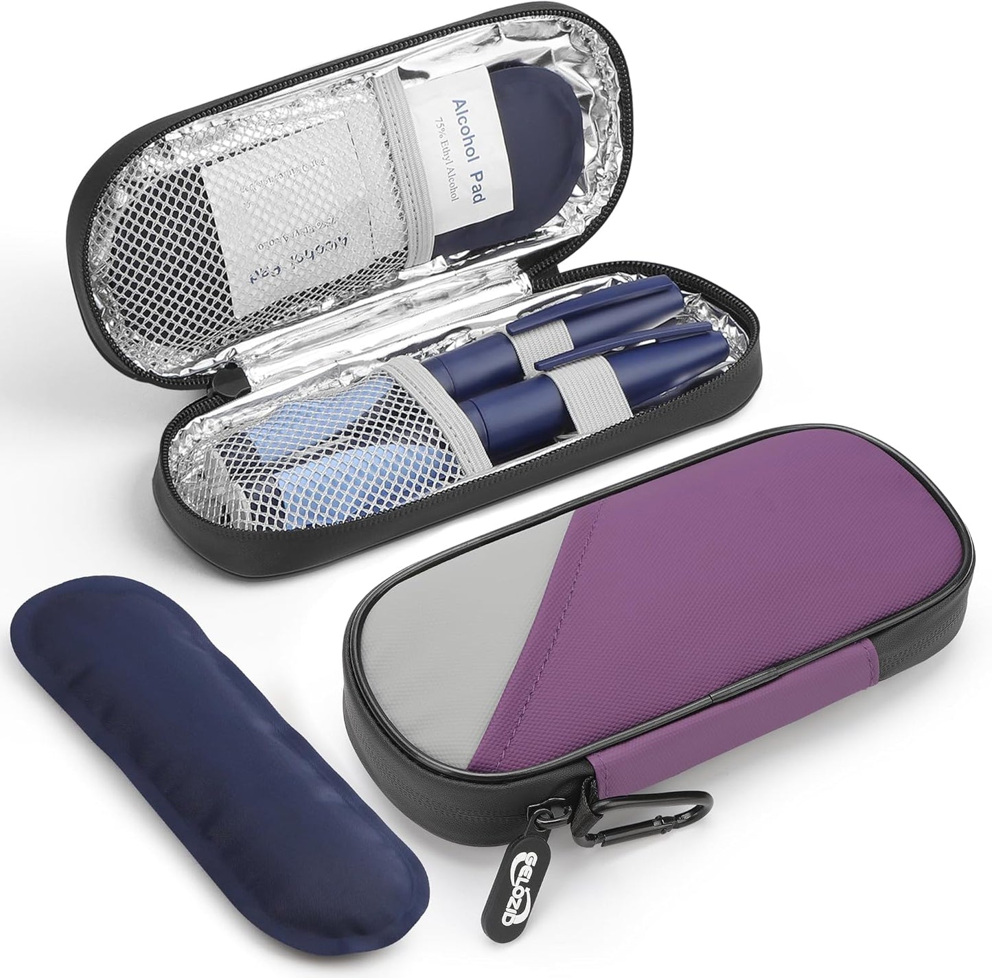 Gelozid Insulin Pen Cooler Travel Case Diabetic Medication Insulated Cool Organizer with 2 Reusable Ice Packs for Insulin Pen and Other Diabetic Supplies, for the Daily Life and Trip(Black)