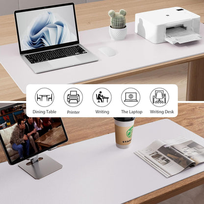 Aothia Non-Slip Waterproof PU Leather Desk Pad Protector for Mouse, Writing Desk, Office, Home, Laptop Blotter, 23.6" x 13.7", Black - Colors A