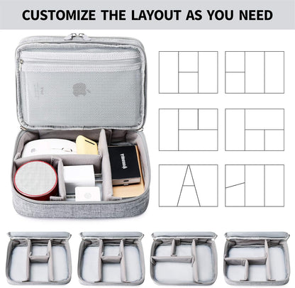 Lanola Travel Cable Organizer Bag, Electronic Accessories Case Portable Double Layer Cable Storage Bag for Cord,phone,Charger, Flash Drive, Phone, SD Card,Personal Items - (Purple)