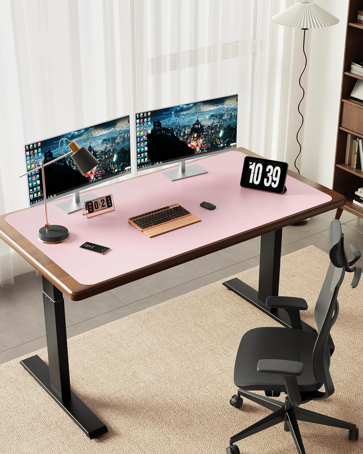 YSAGi 35.4" x 17" Large PU Leather Desk Mat for Keyboard and Mouse - Waterproof Non-Slip Desk Pad Protector for Office, Home, Writing Desk, Black