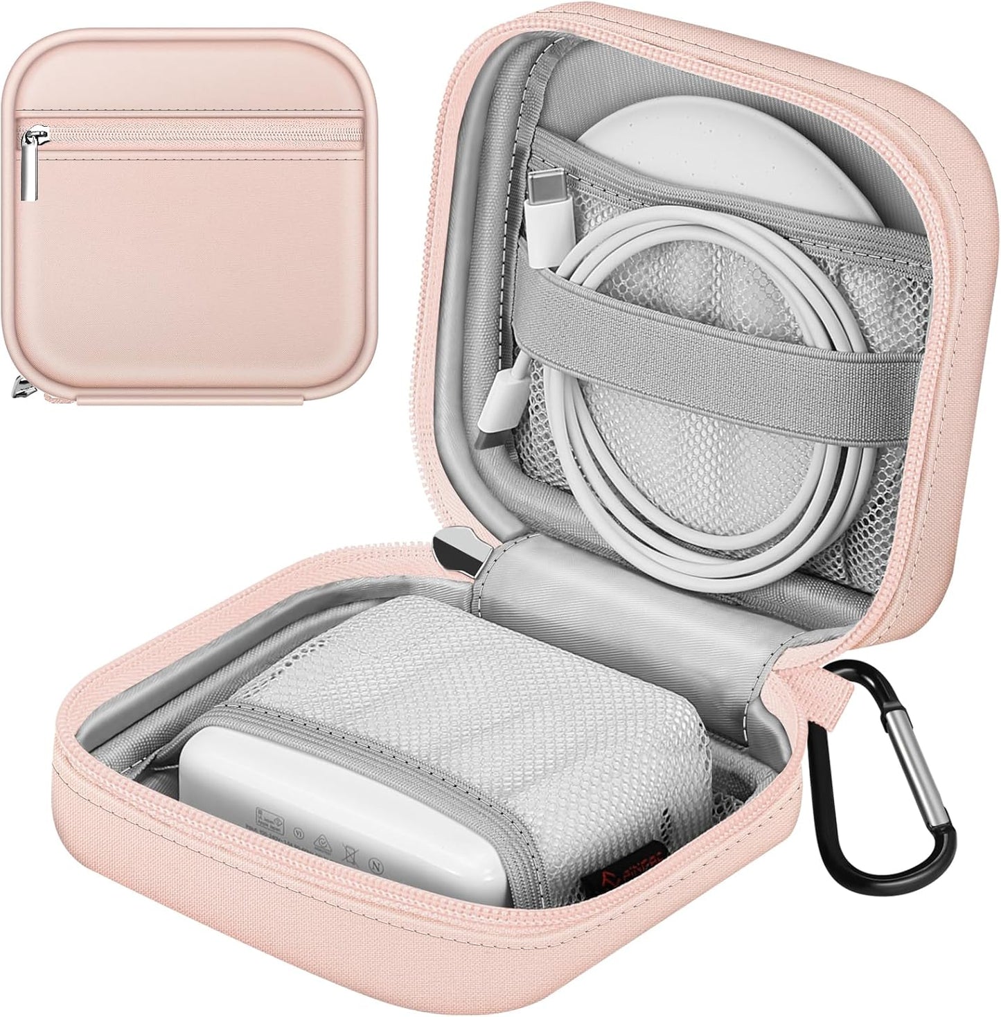 FINPAC Hard Case for MacBook Charger, Small Electronic Organizer Bag for MacBook Power Adapter, Portable Pouch Travel Storage for Laptop Accessories, Magic Mouse, USB Drives, GoPro, Gadgets - Black