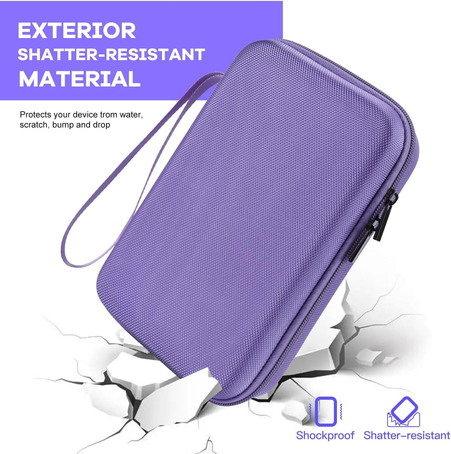 Hard Travel Electronic Organizer Case for MacBook Power Adapter Chargers Cables Power Bank Apple Magic Mouse Apple Pencil USB Flash Disk SD Card Hard Drive Waterproof Shockproof Carrying Bag, Black