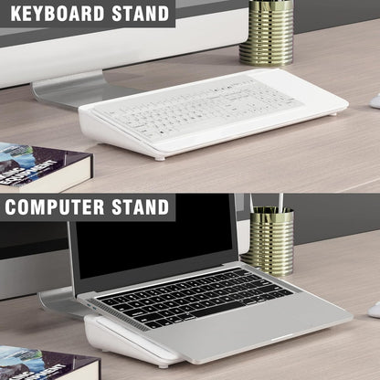 SELEAD Desktop Glass Whiteboard with Wireless Charger Station, Dry Erase Board Computer Pad Keyboard Stand with Organizer for Home, School, Office Desk Accessories, Black