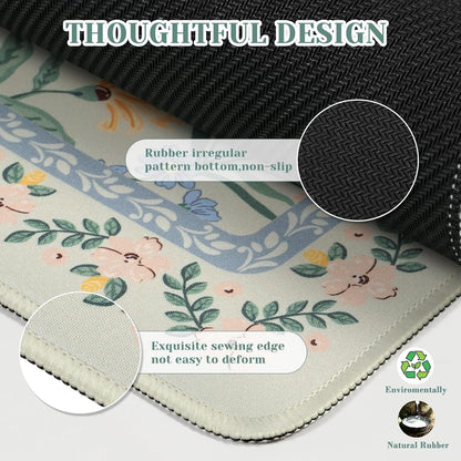 iCasso Desk Mat for Keyboard and Mouse, Large Mouse Pad, Desk Pad Mat, Anti-Slip Big Mousepad with Stitched Edges for Computer Desktop(Deep Green)