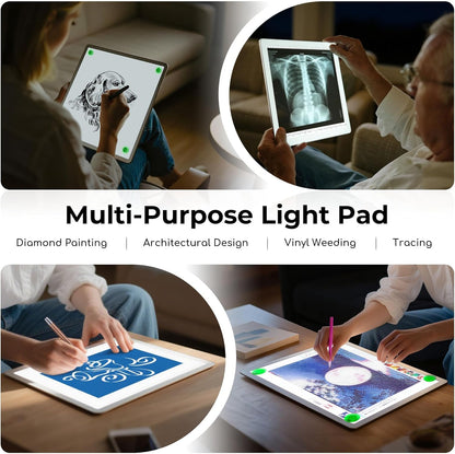 Rechargeable A4 Light Box for Tracing,Bawaslom LED Light Pad with Adjustable Stand and Strong Magnets,Ultra-Thin & Bright Tracing Board for Diamond Art,Sketching,Vinyl Weeding,Architectural Design