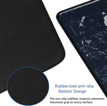 Large Extended Gaming Mouse Pad with Stitched Edges, (31.5X15.7In) Durable Non-Slip Natural Rubber Base, Waterproof Computer Keyboard Pad Mat for Esports Pros/Gamer/Desktop/Office/Home-Black