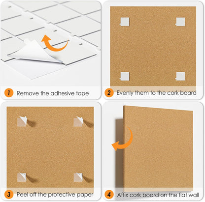 MaxGear Large Cork Board for Wall 36" x 24", 6 Pack Cork Board Tiles with 20 Pushpins & Safe Removable Adhesive Tabs, 12" x 12" Corkboards for Office, School & Home