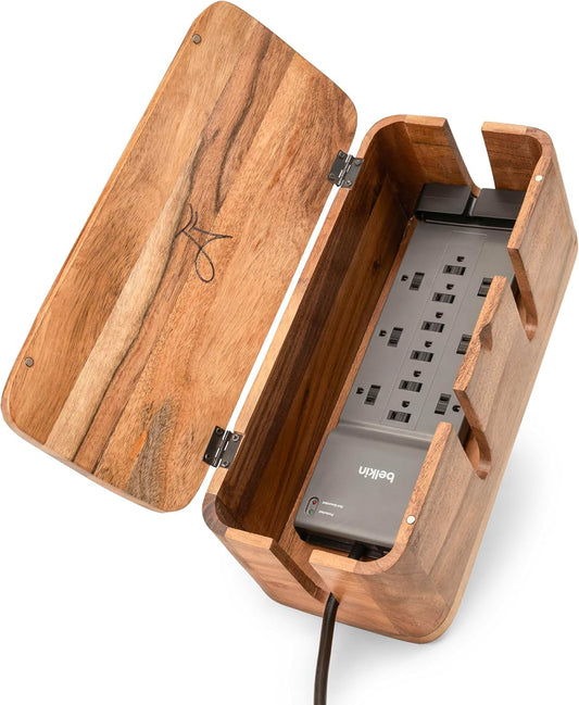 Large Cable Management Box - Cable Organizer Box and Power Strip Box for Electrical Cord Management - Hide Desk Cord and Floor Cables - Wire Storage and Organization for Cords