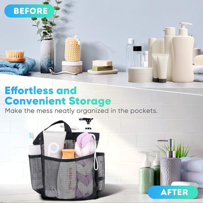 EUDELE Mesh Shower Caddy Portable for College Dorm Room Essentials, Shower Caddy Dorm with 8-Pocket Large Capacity for Beach, Swimming, Gym, Travel essentials