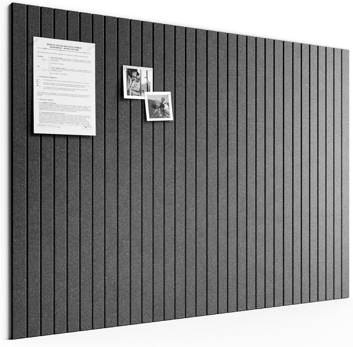 Bumusty Large Cork Board Alternative-48 x 36" Felt Bulletin Board Tiles, with 30 Pushpins, 70 Adhesive Tabs, Fine-Stripe 12-Pack, Cork Boards for Office Push Pin Board Felt Board-Oatmeal