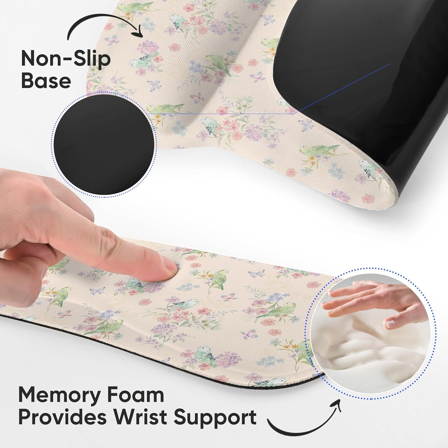 RICHEN Keyboard Wrist Rest Pad and Mouse Wrist Rest Support Mouse Pad Set,Sturdy & Comfortable & Lightweight for Easy Typing & Pain Relief-Ergonomic Support (Brown)