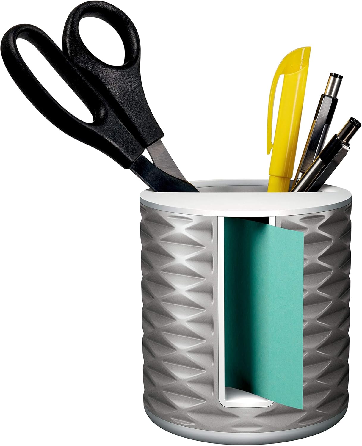 Post-it Note Dispenser, Vertical Design, Pop-Up Notes, Black with Grey Geometric Pattern, 1 Aqua Splash 3 in x 3 in Super Sticky Note Pad