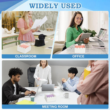 1 PC Scalloped Acrylic Sticky Note Holder 3"x3" Crystal Clear Sticky Note Holder Dispenser for Classroom, Desk Organizer Accessories for Dorm Room, School Office Necessities