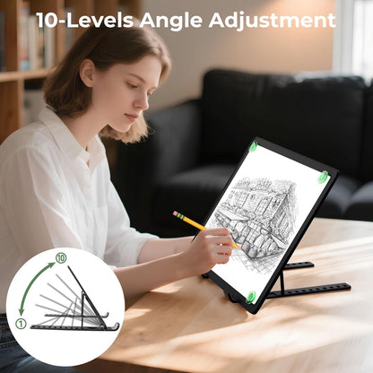 Rechargeable A4 Light Box for Tracing,Bawaslom LED Light Pad with Adjustable Stand and Strong Magnets,Ultra-Thin & Bright Tracing Board for Diamond Art,Sketching,Vinyl Weeding,Architectural Design